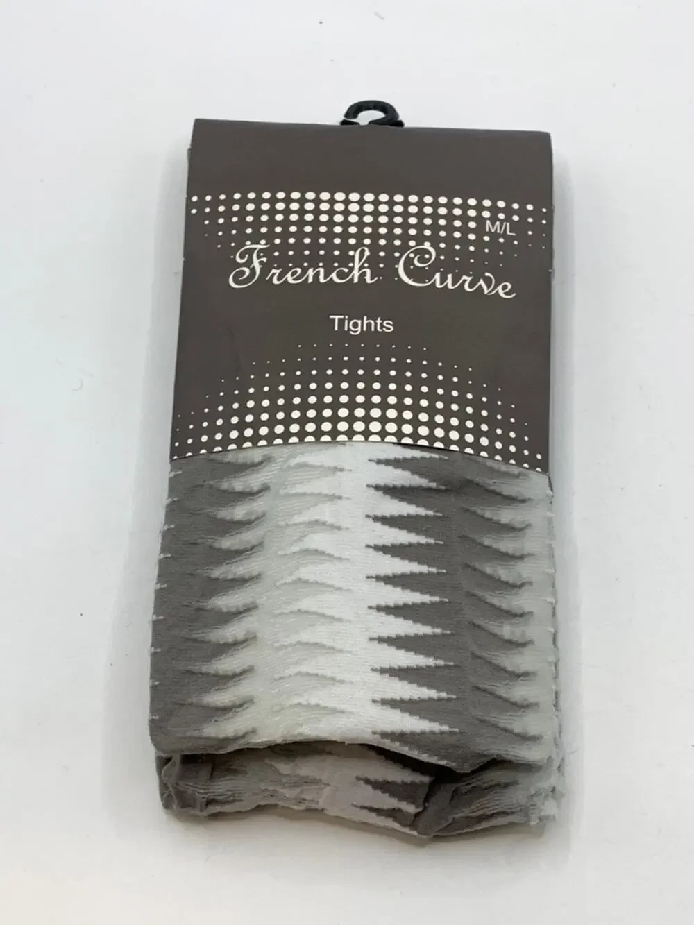 FRENCH CURVE Women's Gray-White Sheer Printed Pull-On Tights SZ M/L